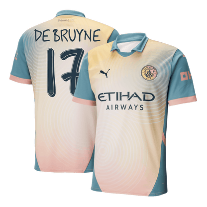 Tricouri Fotbal Manchester City DE BRUYNE #17 Al Patrulea 2024/25 - Definitely City (mărime mare)