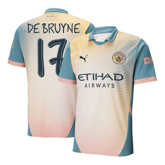 Tricouri Fotbal Manchester City DE BRUYNE #17 Al Patrulea 2024/25 - Definitely City (mărime mare)