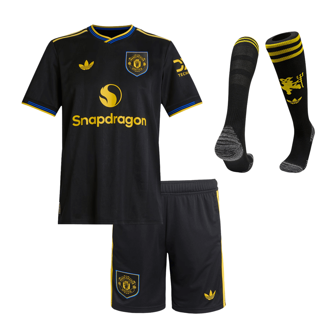 Set Tricouri Fotbal Manchester United Treilea 2025/26 Pentru Copii