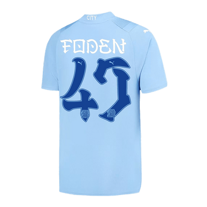 Tricouri Fotbal Manchester City FODEN #47 Acasă 2023/24 - Japanese Tour Printing (mărime mare)