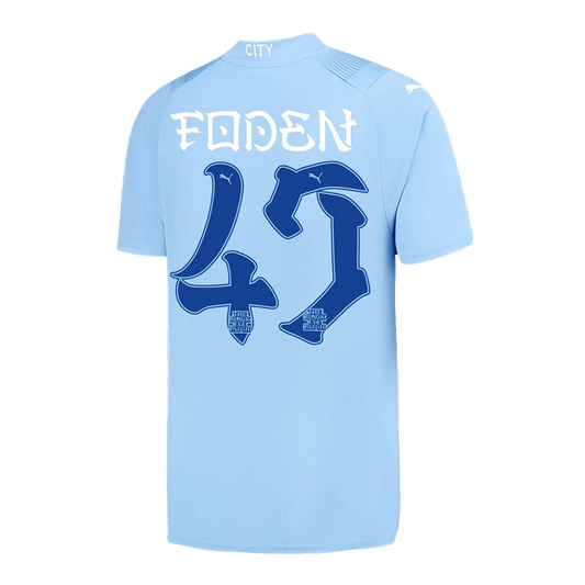 Tricouri Fotbal Manchester City FODEN #47 Acasă 2023/24 - Japanese Tour Printing (mărime mare)