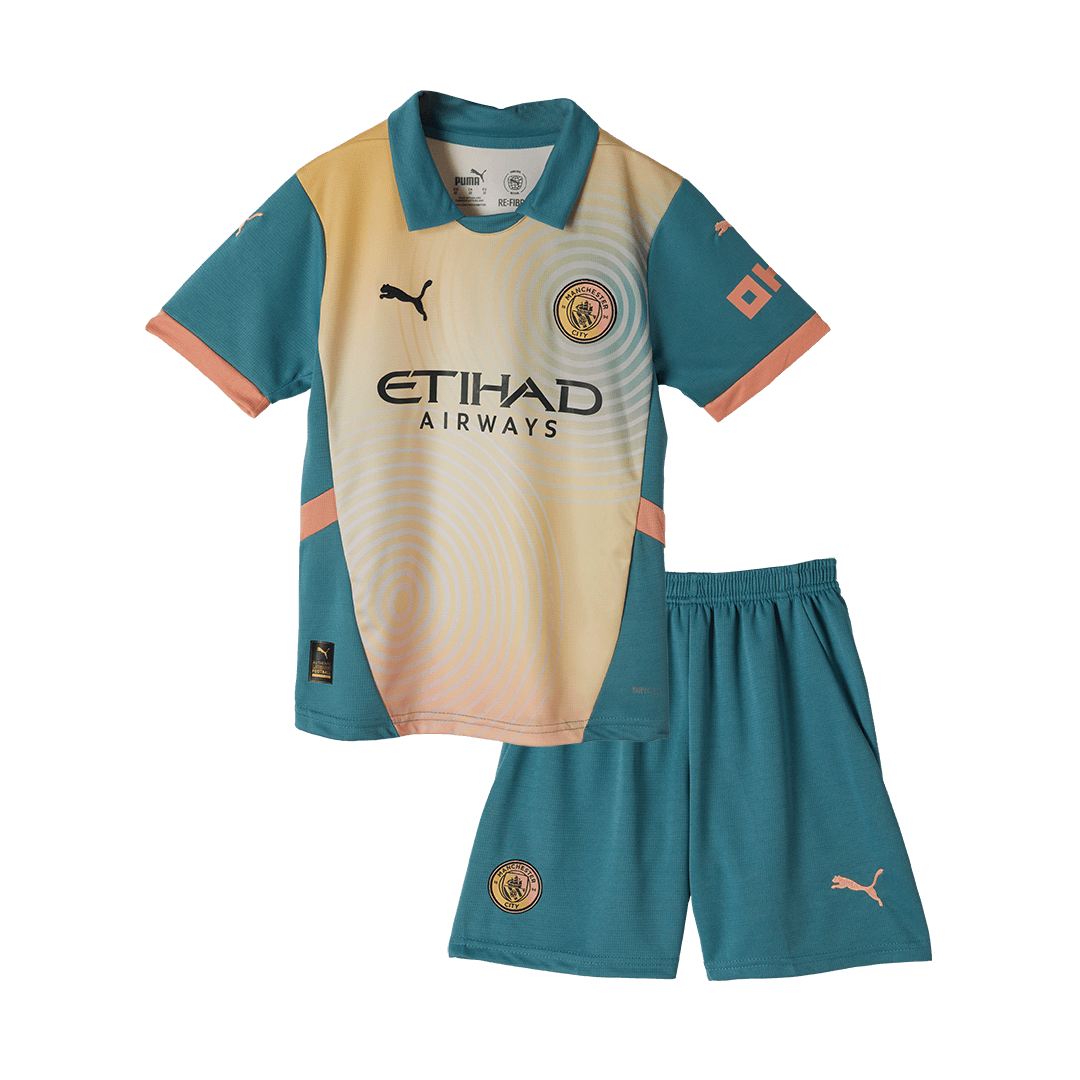 Set Tricouri Fotbal Manchester City Al Patrulea 2024/25 Pentru Copii - Definitely City