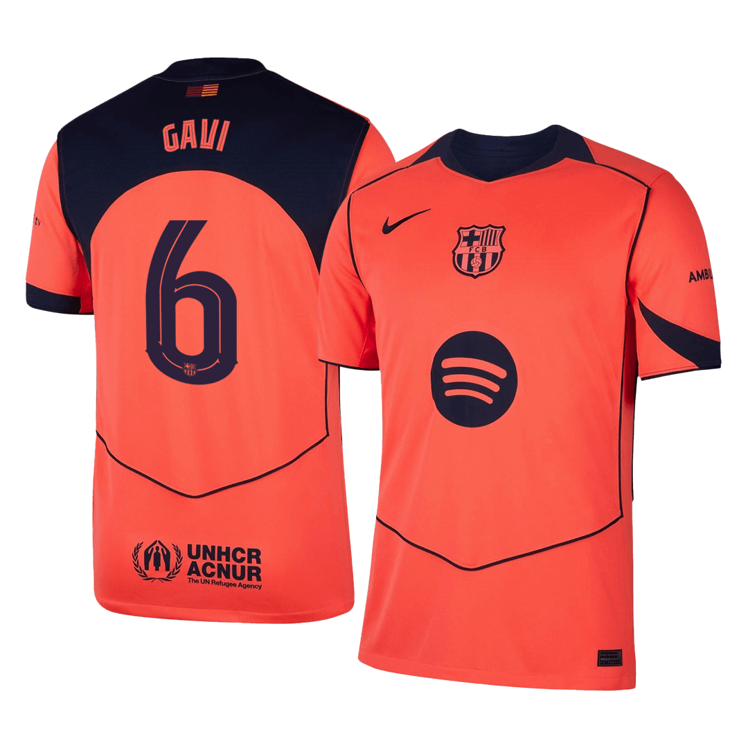Tricouri Fotbal Barcelona GAVI #6 Treilea 2025/26 - UCL