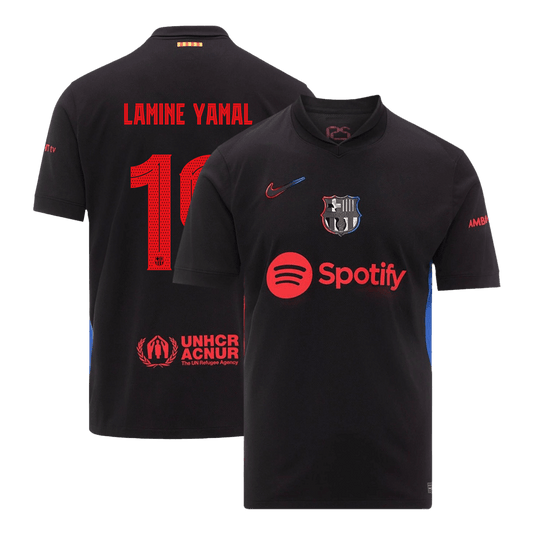Tricouri Fotbal Barcelona LAMINE YAMAL #19 Deplasare 2024/25 - UCL (mărime mare)