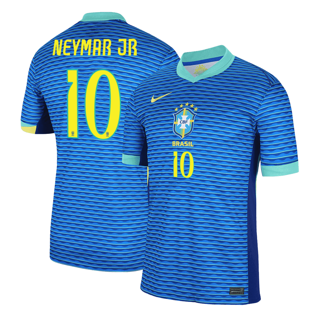 Tricouri Fotbal Brazilia NEYMAR JR #10 Deplasare 2024 (mărime mare)