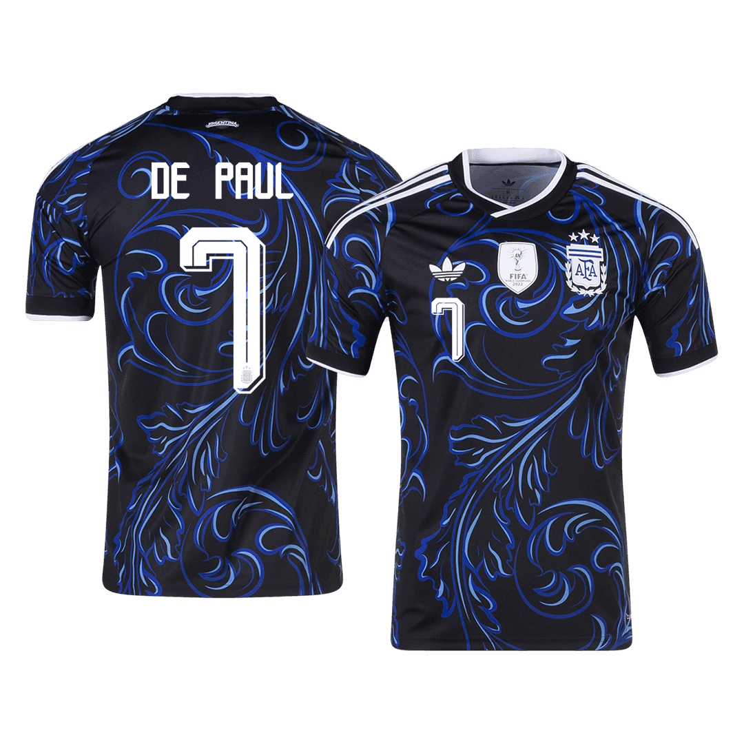 Tricouri Fotbal Argentina DE PAUL #7 Deplasare Cupa Mondială 2026