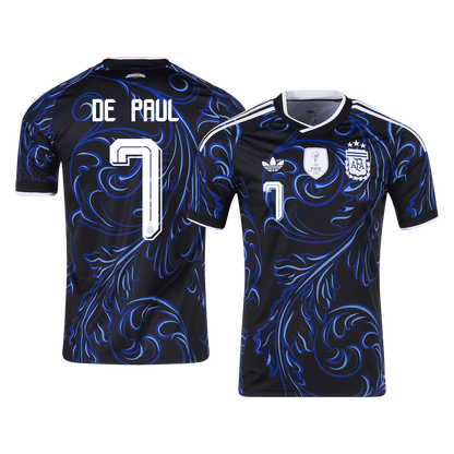 Tricouri Fotbal Argentina DE PAUL #7 Deplasare Cupa Mondială 2026