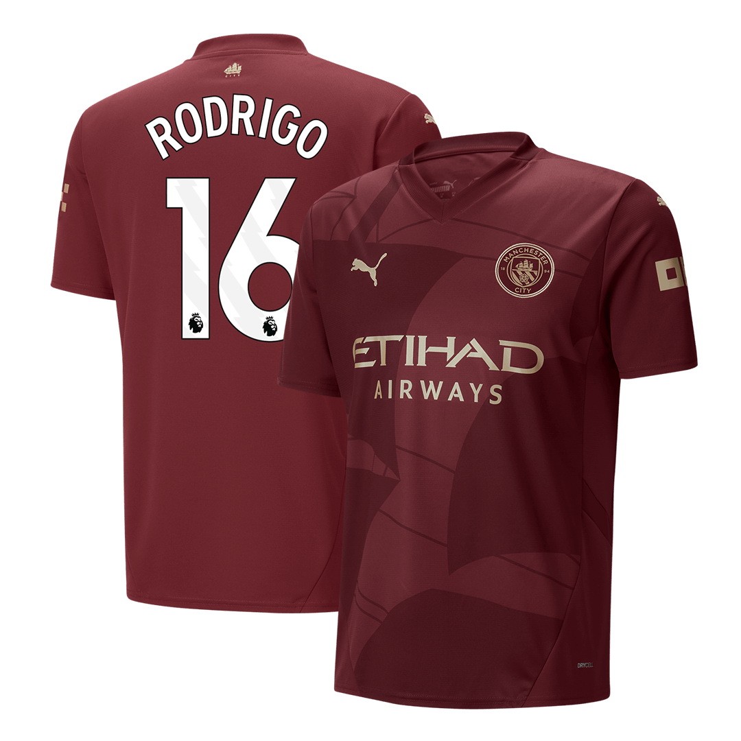 Tricouri Fotbal Manchester City RODRIGO #16 Treilea 2024/25 (mărime mare)