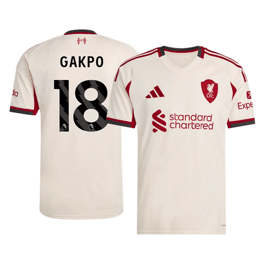 Tricouri Fotbal Liverpool GAKPO #18 Deplasare 2025/26