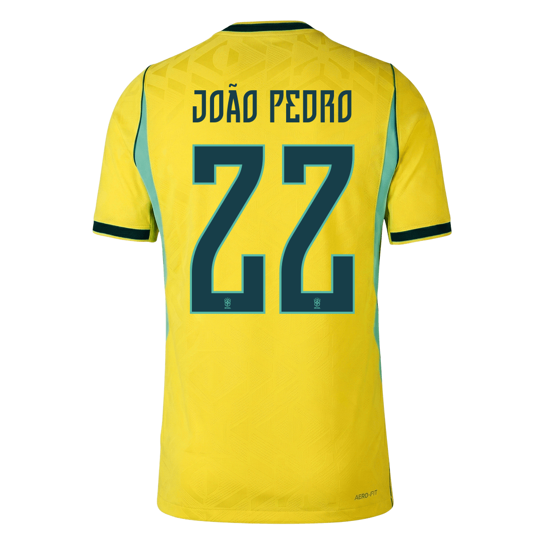Tricouri Fotbal Brazilia JOÃO PEDRO #22 Acasă Cupa Mondială 2026 Authentic