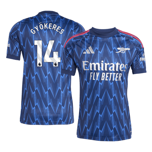 Tricouri Fotbal Arsenal GYÖKERES #14 Deplasare 2025/26 (mărime mare)