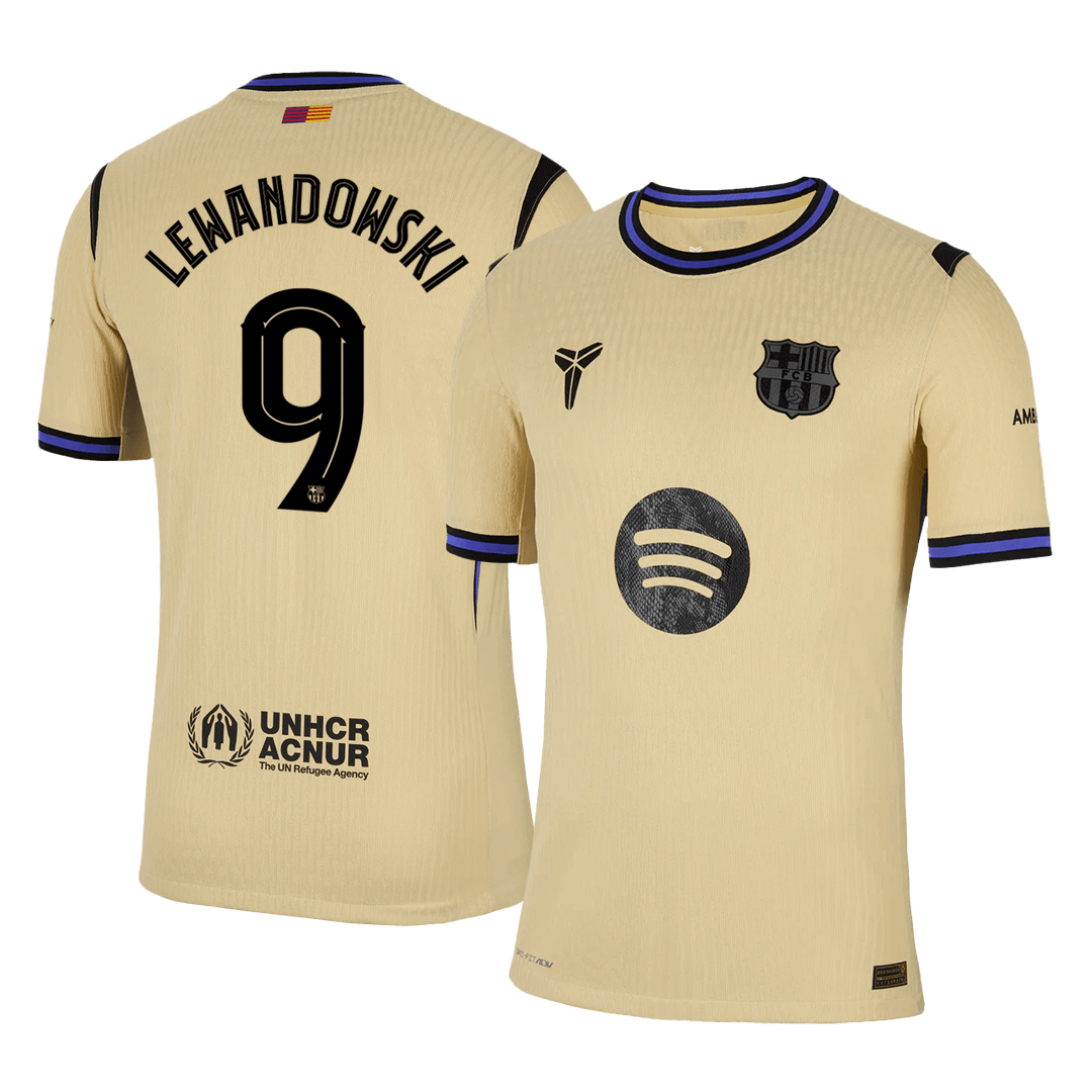 Tricouri Fotbal Barcelona LEWANDOWSKI #9 Deplasare 2025/26 Authentic - UCL