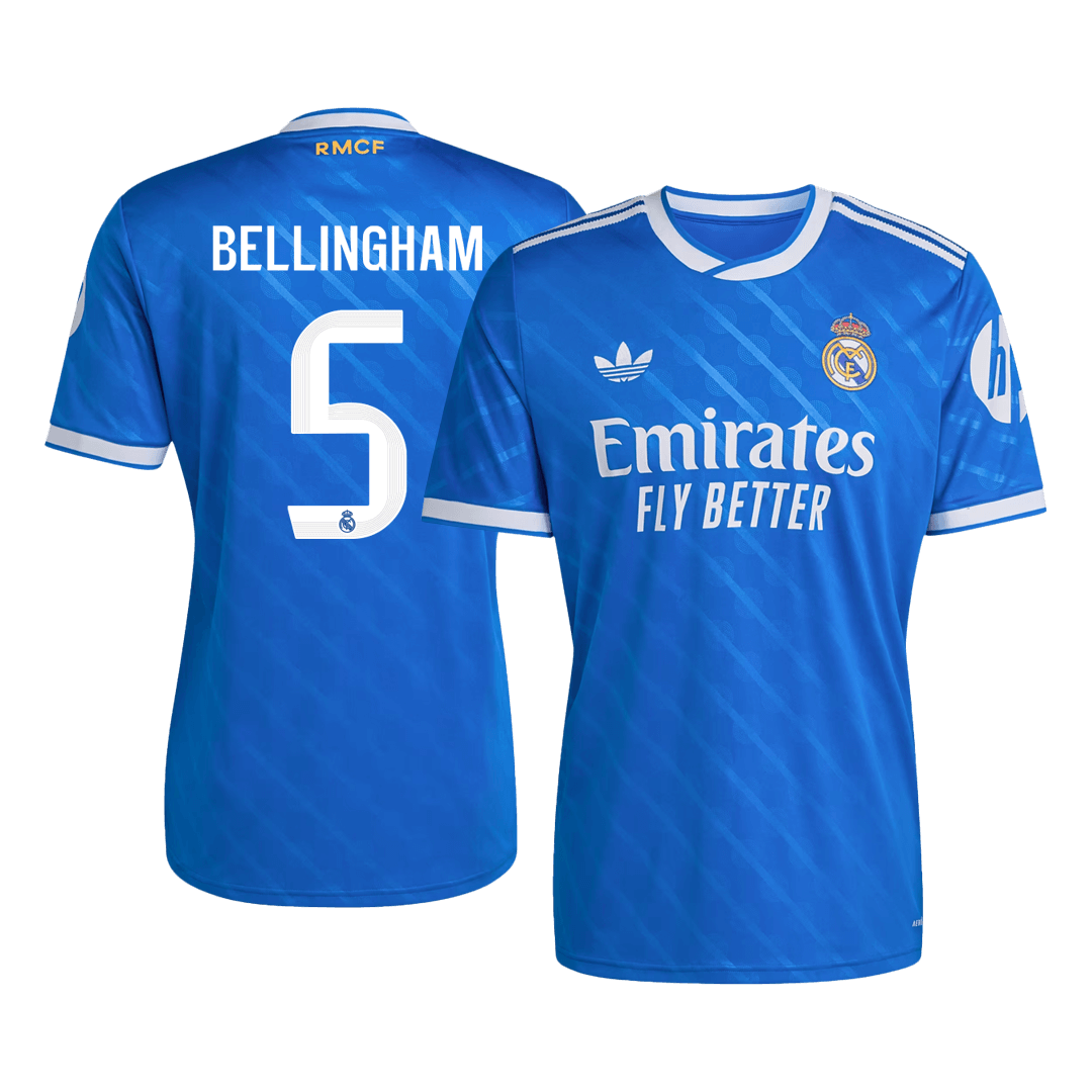 Tricouri Fotbal Real Madrid BELLINGHAM #5 Treilea 2025/26 (mărime mare)