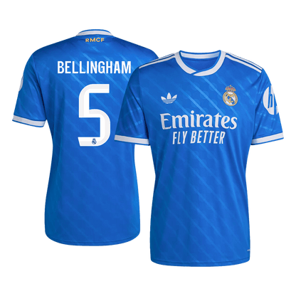 Tricouri Fotbal Real Madrid BELLINGHAM #5 Treilea 2025/26 (mărime mare)