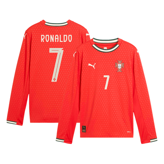 Tricouri Fotbal Portugalia RONALDO #7 Acasă 2025 Mânecă Lungă (mărime mare)