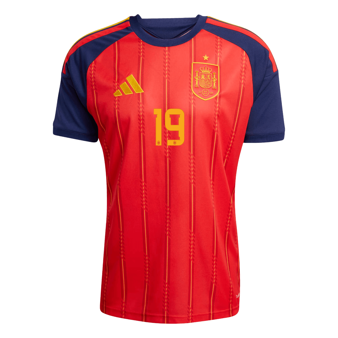 Tricouri Fotbal Spania LAMINE YAMAL #19 Acasă Cupa Mondială 2026 - Premium