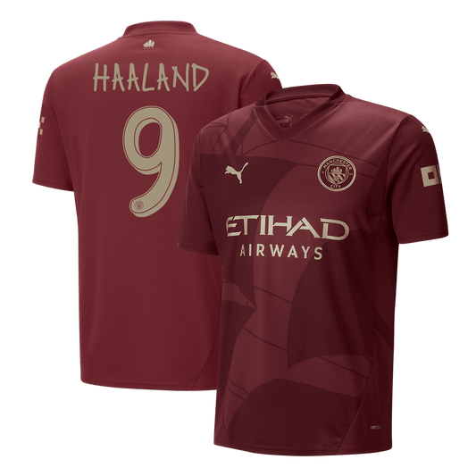 Tricouri Fotbal Manchester City HAALAND #9 Treilea 2024/25 - UCL (mărime mare)