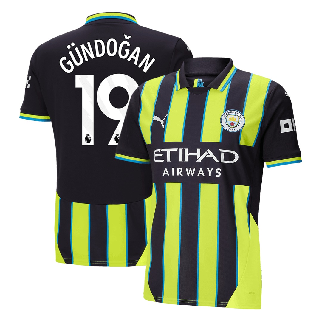 Tricouri Fotbal Manchester City GÜNDOĞAN #19 Deplasare 2024/25 (mărime mare)