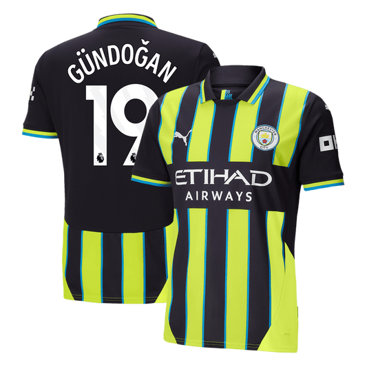 Tricouri Fotbal Manchester City GÜNDOĞAN #19 Deplasare 2024/25 (mărime mare)