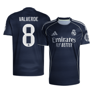 Tricouri Fotbal Real Madrid VALVERDE #8 Deplasare 2025/26 (mărime mare) - Premium