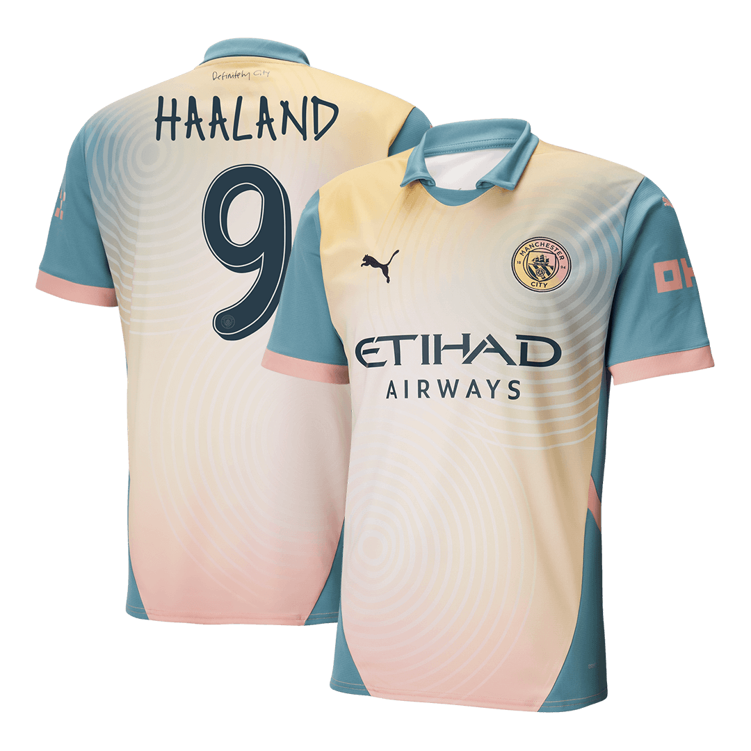 Tricouri Fotbal Manchester City HAALAND #9 Al Patrulea 2024/25 - Definitely City (mărime mare)