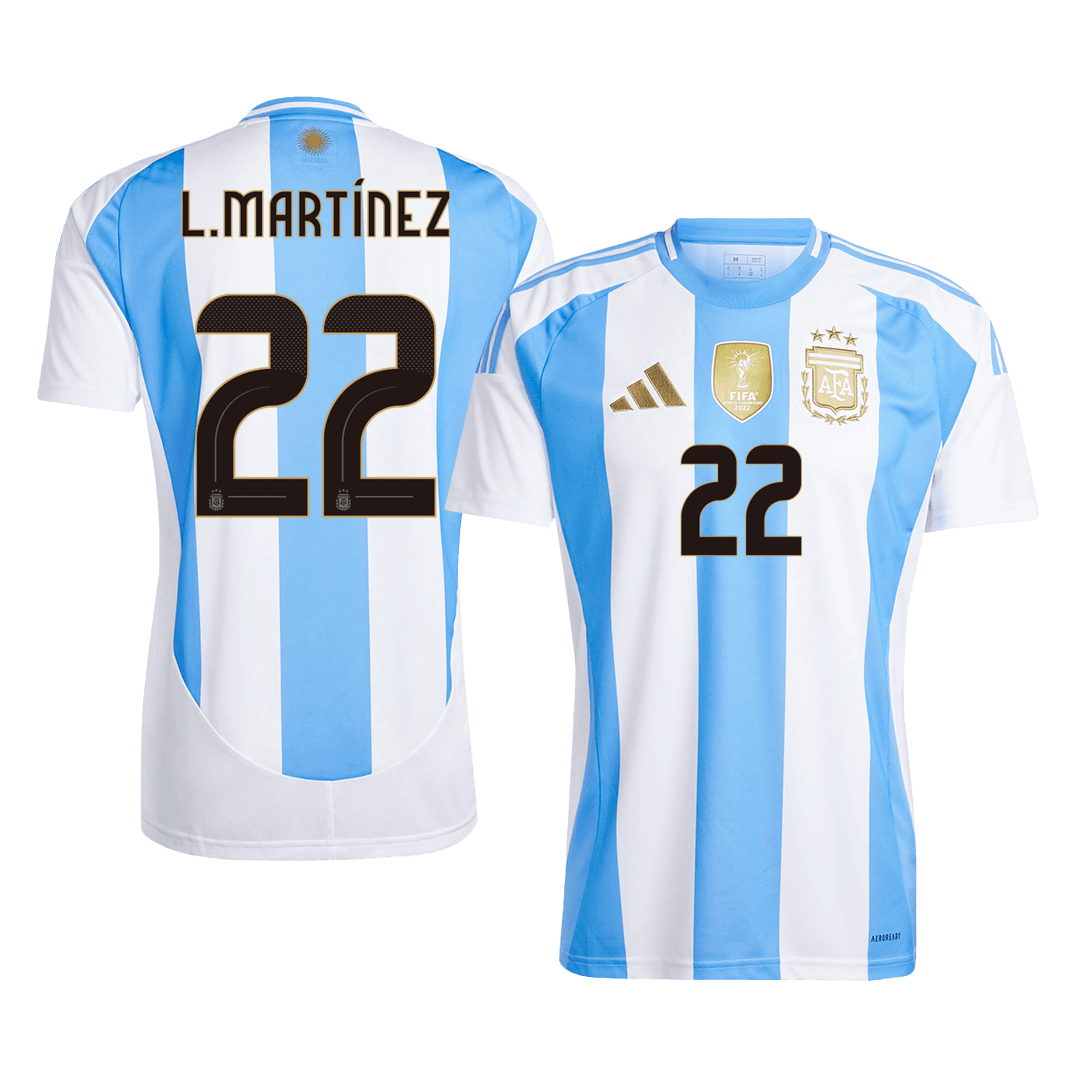 Tricouri Fotbal Argentina L.MARTÍNEZ #22 Acasă 2024 - Super (mărime mare)