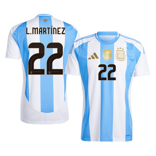 Tricouri Fotbal Argentina L.MARTÍNEZ #22 Acasă 2024 - Super (mărime mare)