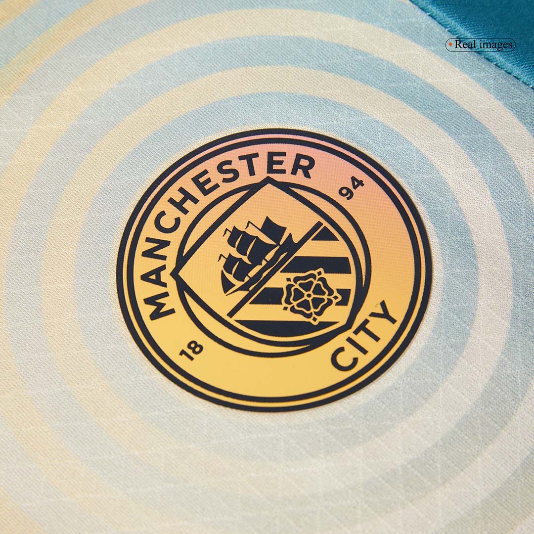 Tricouri Fotbal Manchester City HAALAND #9 Al Patrulea 2024/25 Authentic - Definitely City