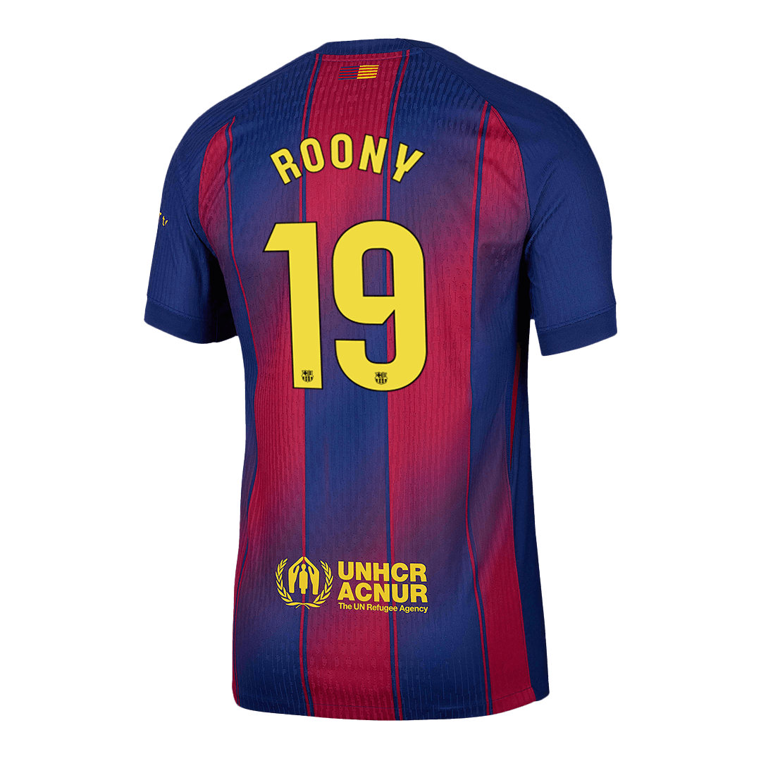 Tricouri Fotbal Barcelona ROONY #19 Acasă 2025/26 Authentic