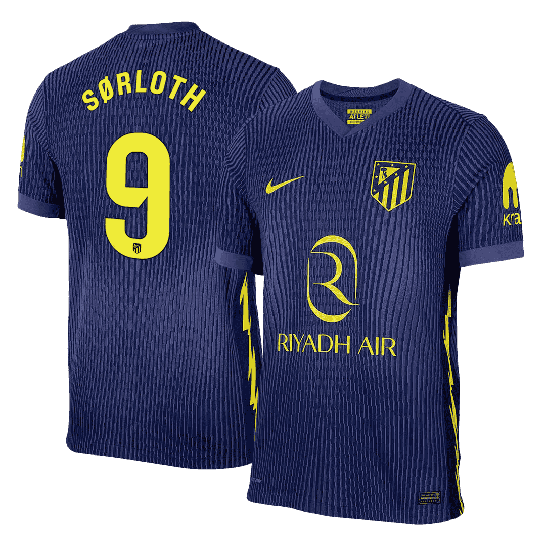 Tricouri Fotbal Atletico Madrid SØRLOTH #9 Deplasare 2025/26 Authentic
