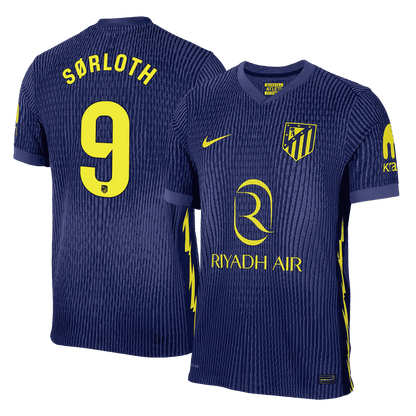 Tricouri Fotbal Atletico Madrid SØRLOTH #9 Deplasare 2025/26 Authentic