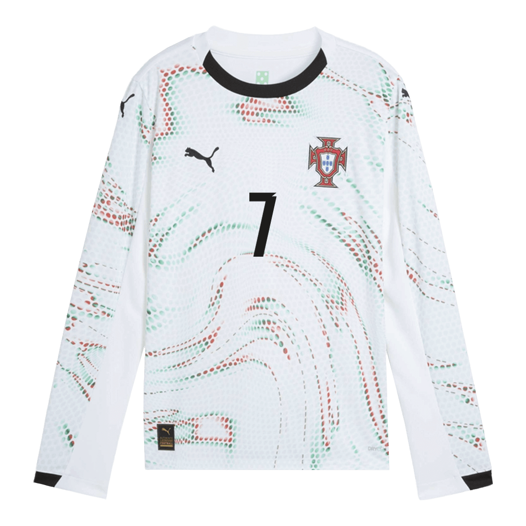 Tricouri Fotbal Portugalia RONALDO #7 Deplasare 2025 Mânecă Lungă (mărime mare)