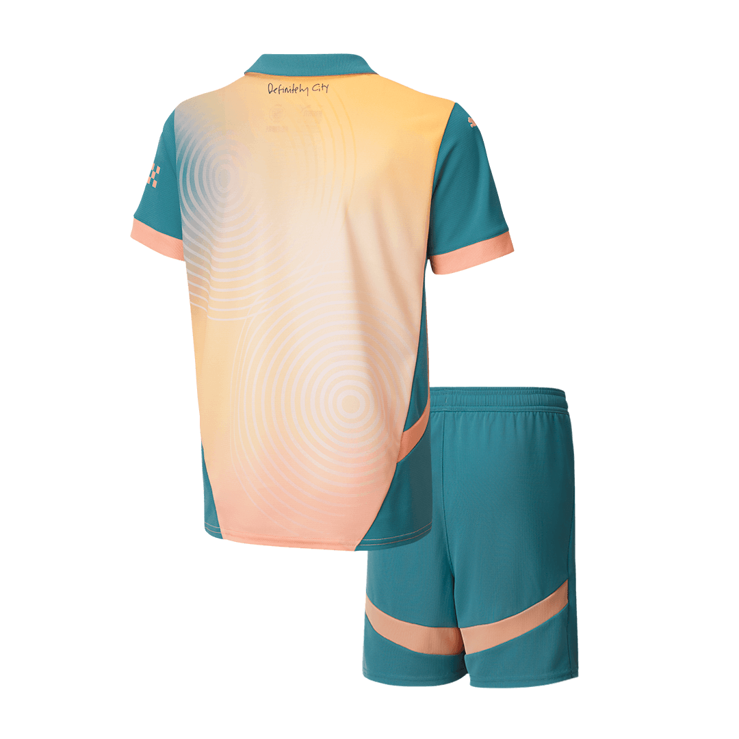 Set Tricouri Fotbal Manchester City Al Patrulea 2024/25 Pentru Copii - Definitely City