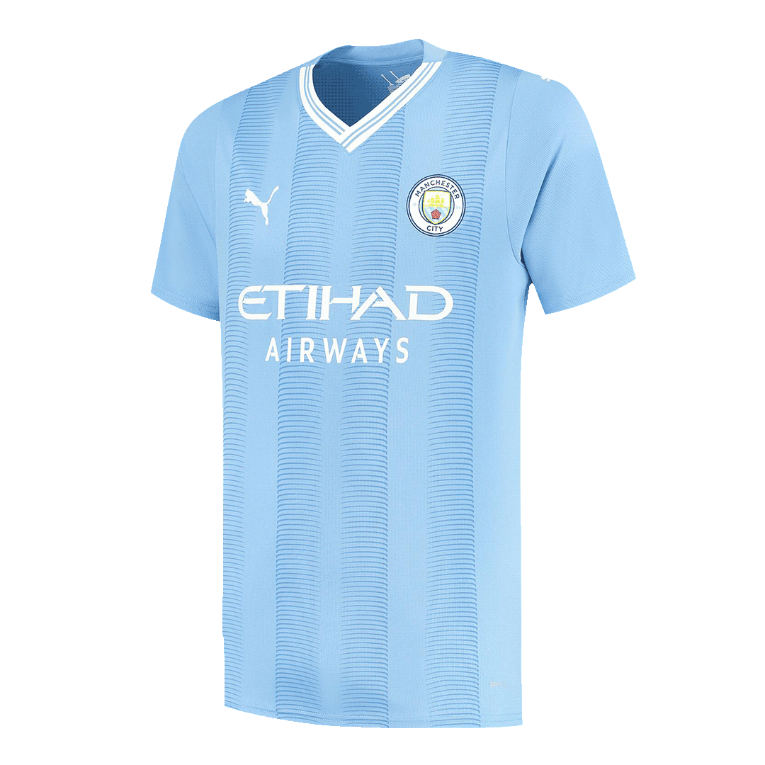Tricouri Fotbal Manchester City J.ALVAREZ #19 Acasă 2023/24 - Japanese Tour Printing (mărime mare)