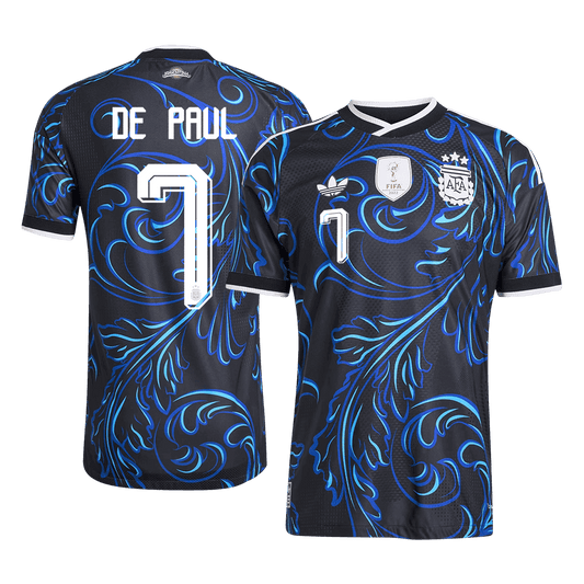 Tricouri Fotbal Argentina DE PAUL #7 Deplasare Cupa Mondială 2026 Authentic