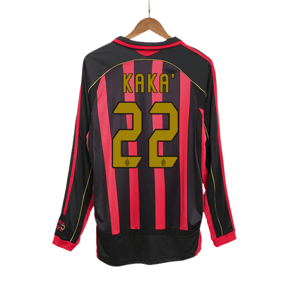 Tricouri Fotbal Vintage AC Milan KAKA' #22 Acasă 2006/07 Mânecă Lungă