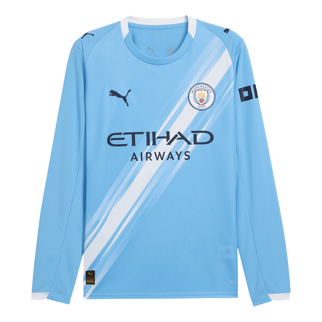 Tricouri Fotbal Manchester City Acasă 2025/26 Mânecă Lungă (mărime mare)