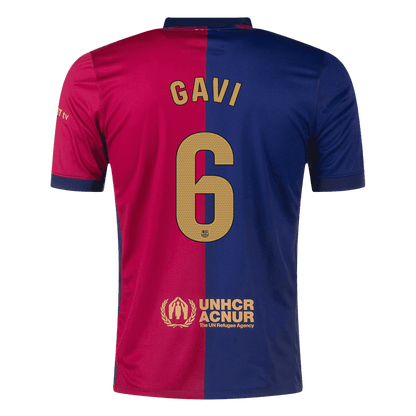 Tricouri Fotbal Barcelona GAVI #6 Acasă 2024/25 (Spotify Logo Without Text)