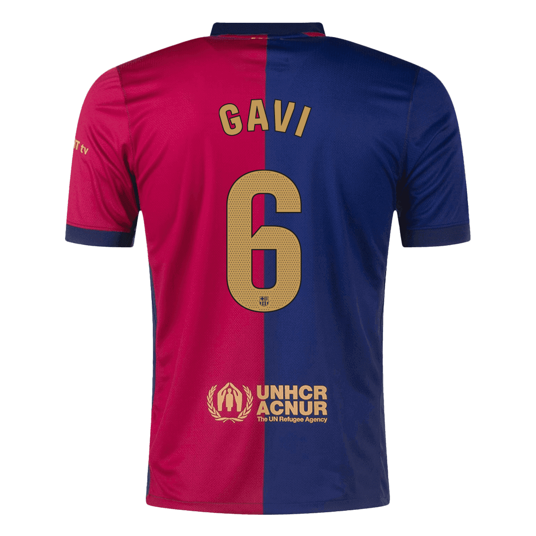 Tricouri Fotbal Barcelona GAVI #6 Acasă 2024/25 (Spotify Logo Without Text) - Super