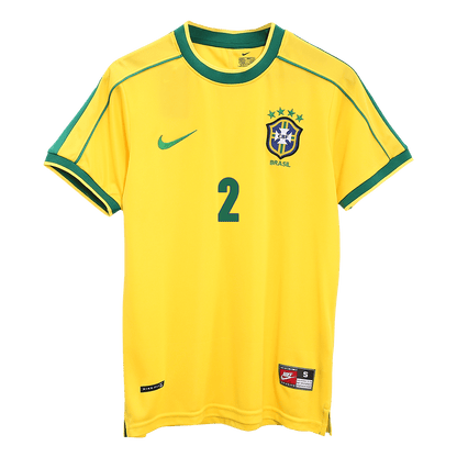 Tricouri Fotbal Vintage Brazilia CAFU #2 Acasă 1998