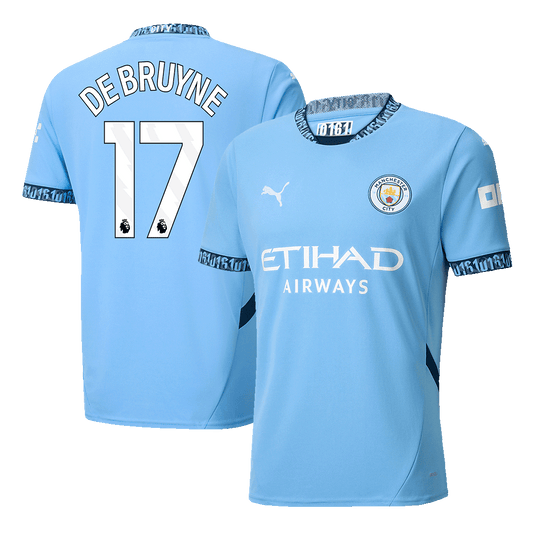 Tricouri Fotbal Manchester City DE BRUYNE #17 Acasă 2024/25 (mărime mare)