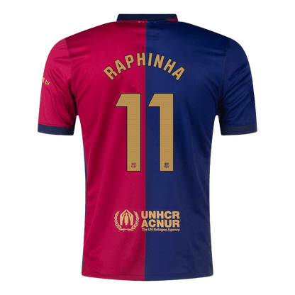 Tricouri Fotbal Barcelona RAPHINHA #11 Acasă 2024/25 (Spotify Logo Without Text) - Super
