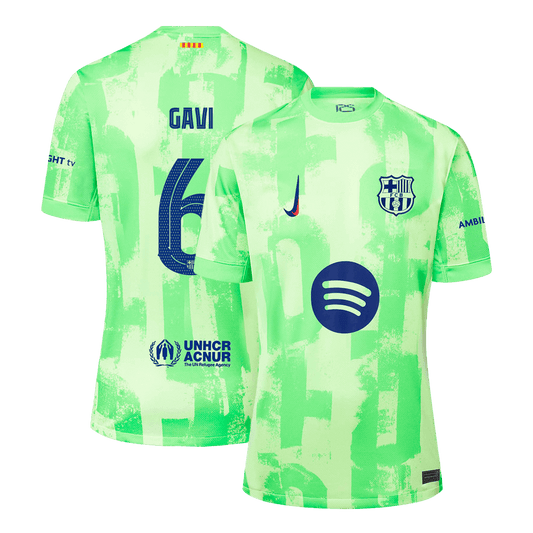 Tricouri Fotbal Barcelona GAVI #6 Treilea 2024/25 - Super (mărime mare)