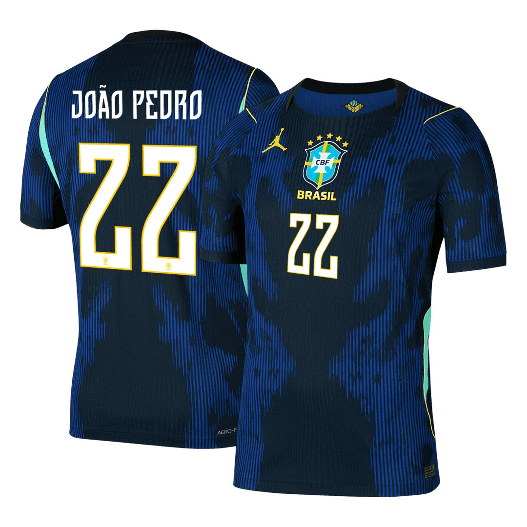 Tricouri Fotbal Brazilia JOÃO PEDRO #22 Deplasare Cupa Mondială 2026 Authentic