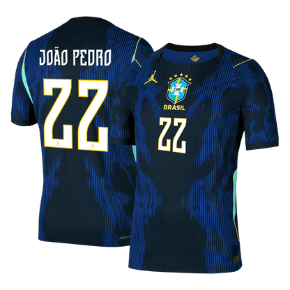 Tricouri Fotbal Brazilia JOÃO PEDRO #22 Deplasare Cupa Mondială 2026 Authentic
