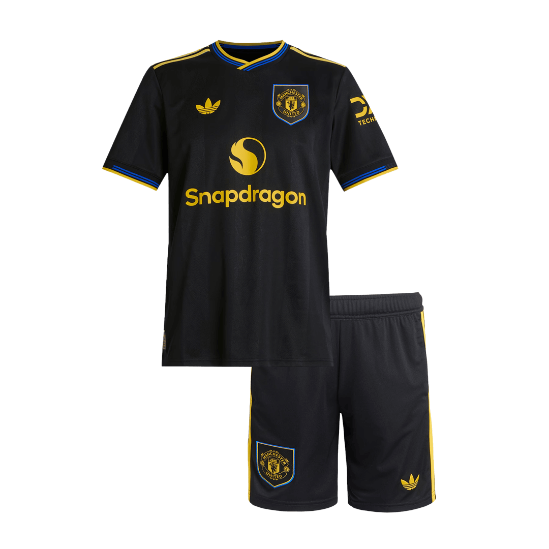 Set Tricouri Fotbal Manchester United Treilea 2025/26 Pentru Copii