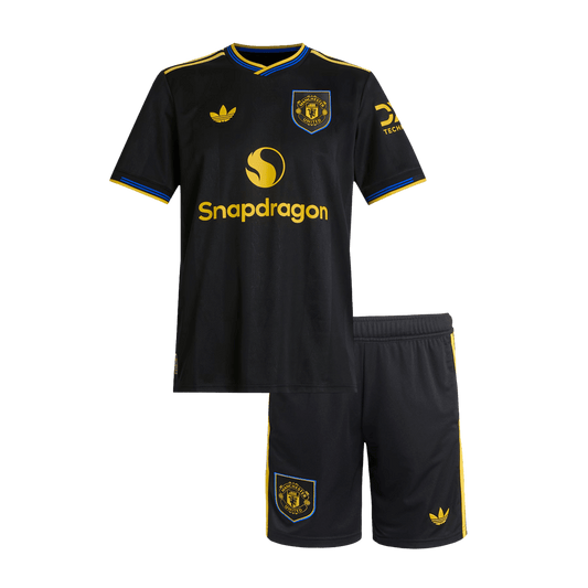 Set Tricouri Fotbal Manchester United Treilea 2025/26 Pentru Copii