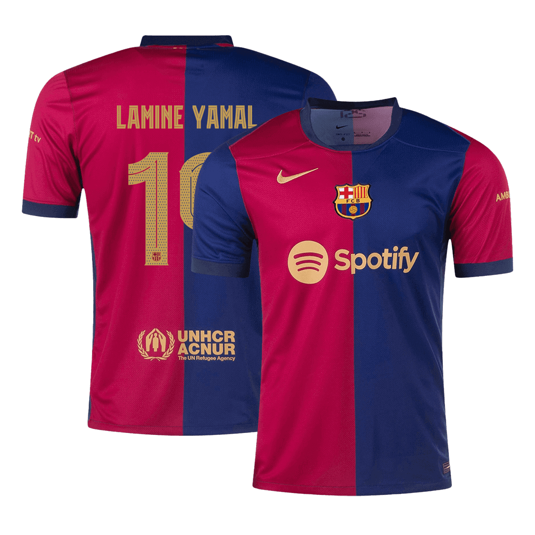 Tricouri Fotbal Barcelona LAMINE YAMAL #19 Acasă 2024/25 - UCL (mărime mare)