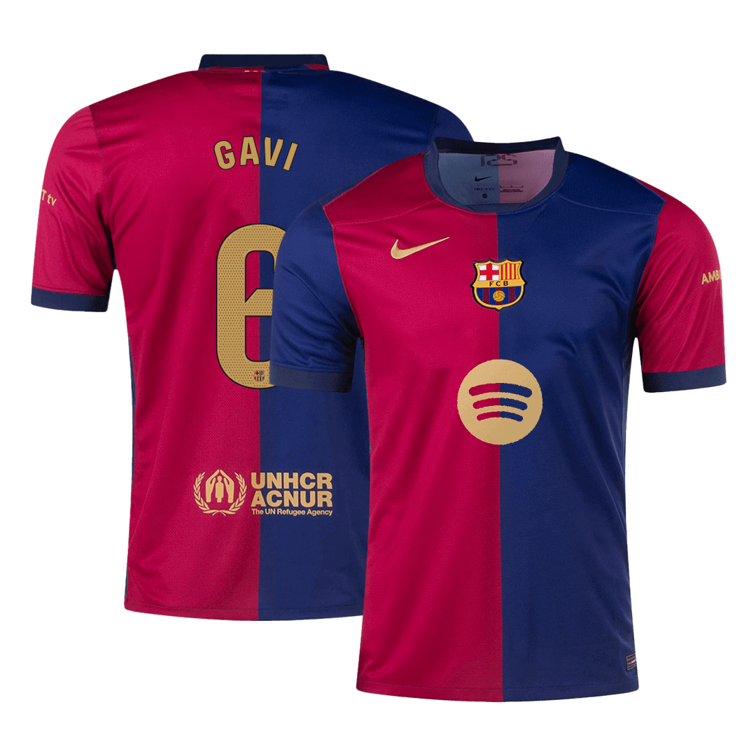 Tricouri Fotbal Barcelona GAVI #6 Acasă 2024/25 (Spotify Logo Without Text) - Super