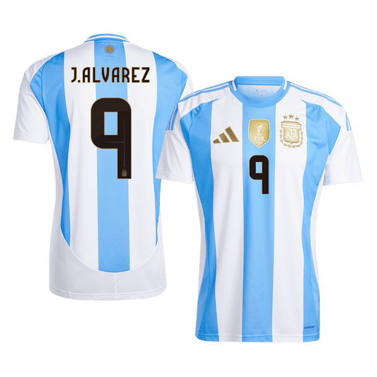 Tricouri Fotbal Argentina J.ALVAREZ #9 Acasă 2024 - Super (mărime mare)
